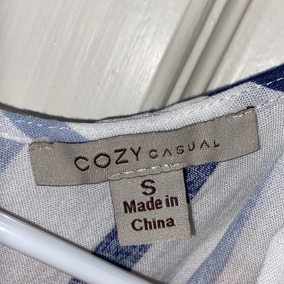 Blue and White Striped Dress - Picture 3 of 3